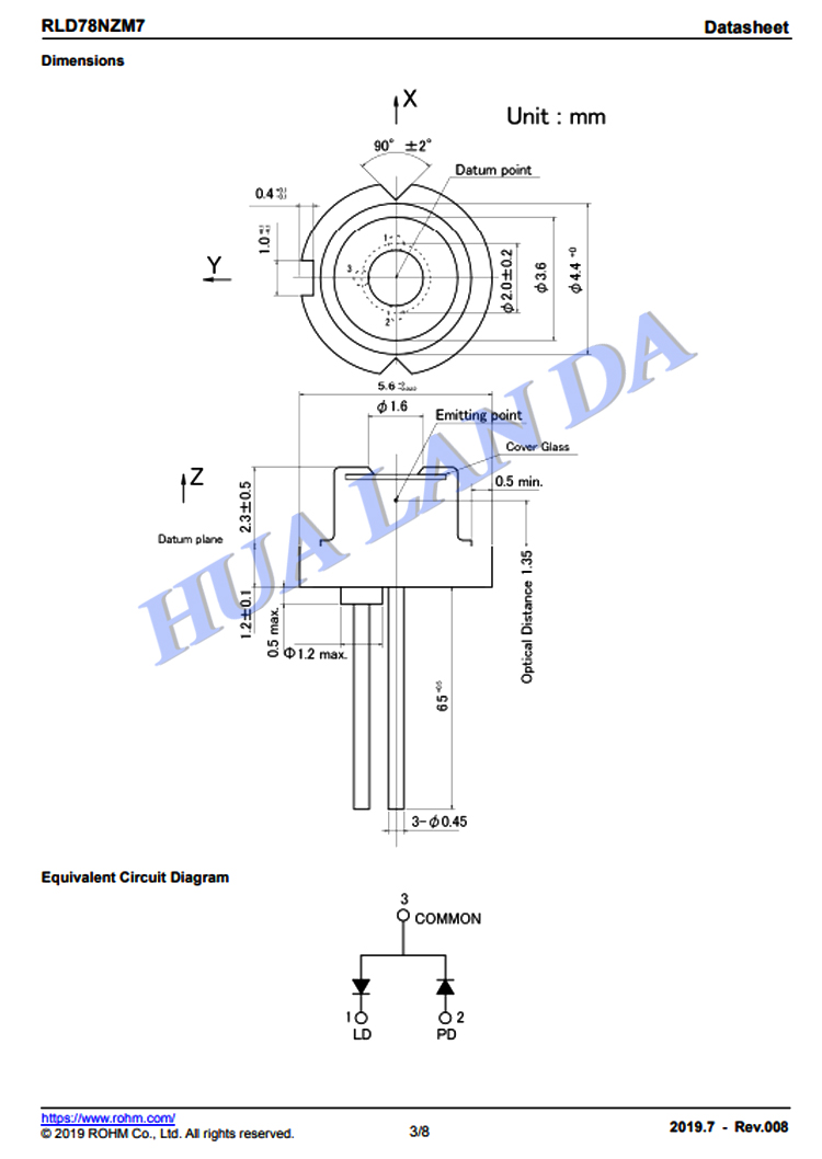 ROHM 790nm792nm RLD78NZM7 20mW with PD 5.6mm IR laser diode