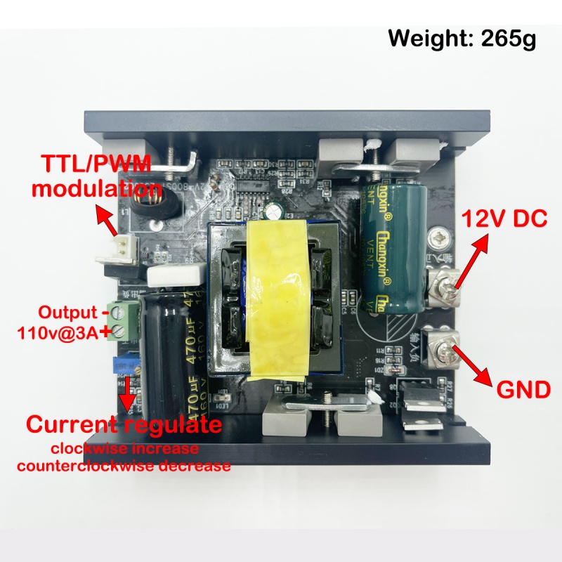 High power laser module driver board 12V boost 85V@3.3A constant current and constant voltage For NUBM31 NUBM36 NUBM3C