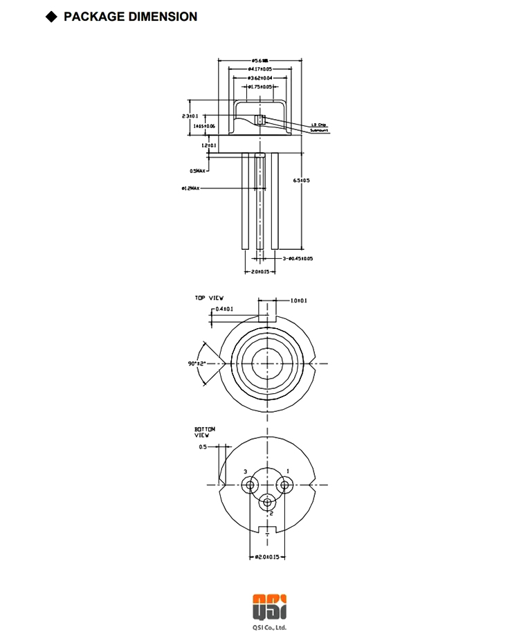 QSI 808nm 200mW QL80R4SC IR laser diode with PD housing negative type P 5.6mm