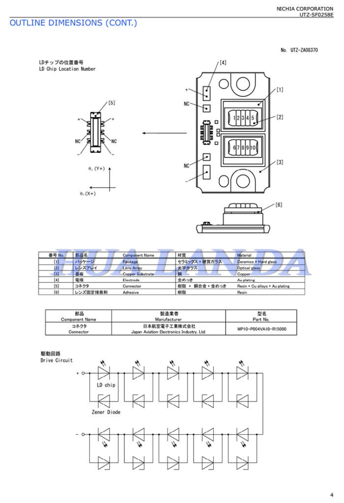 Nichia NUBB38 455nm 57W 63W Integrated Module Array Laser Diode – Beeg