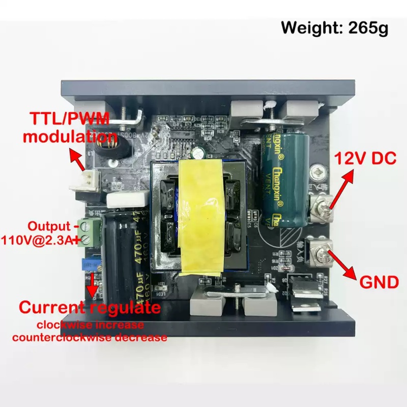 High power laser module driver board 12V boost 110V@2.3A  For NUGM31  PLPM4L-450B