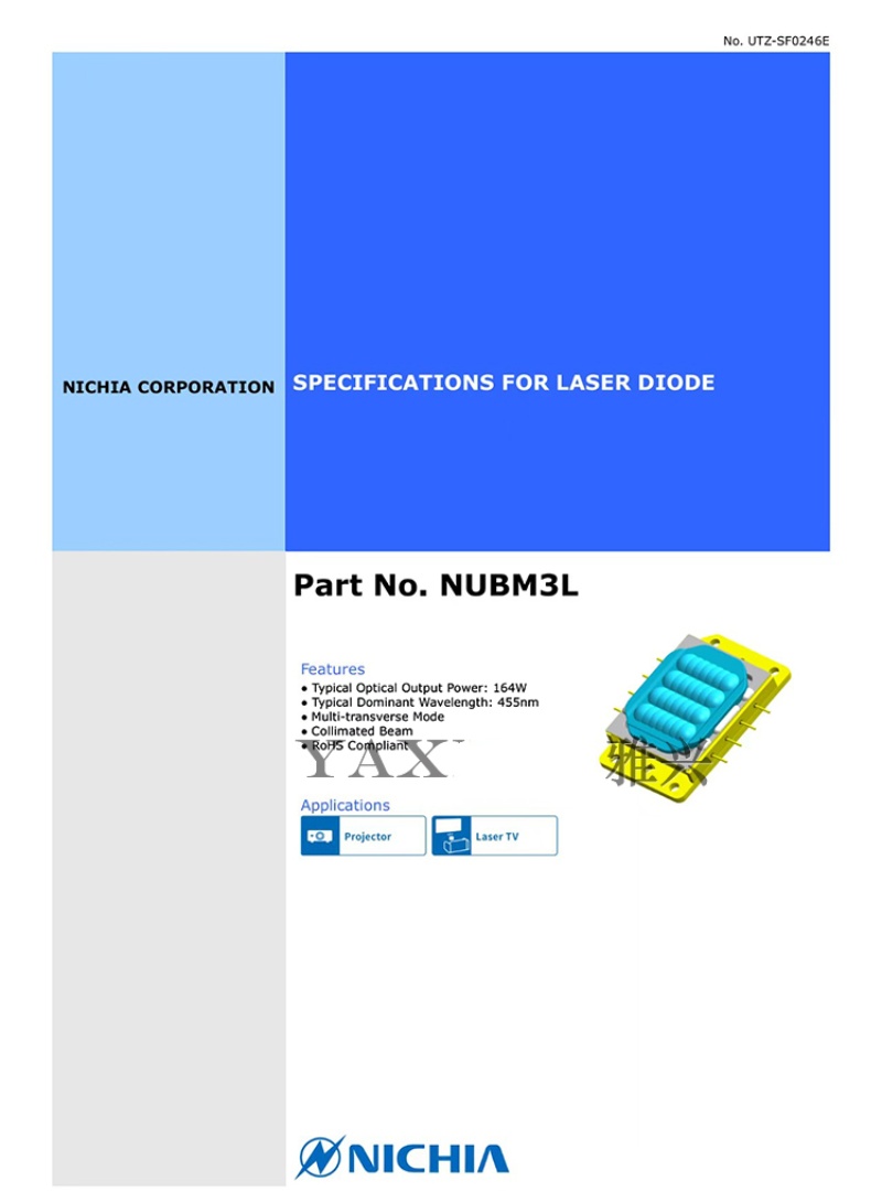 Nichia 455nm 461nm 164W-180W NUBM3L Laser Diode Bank Integration Module