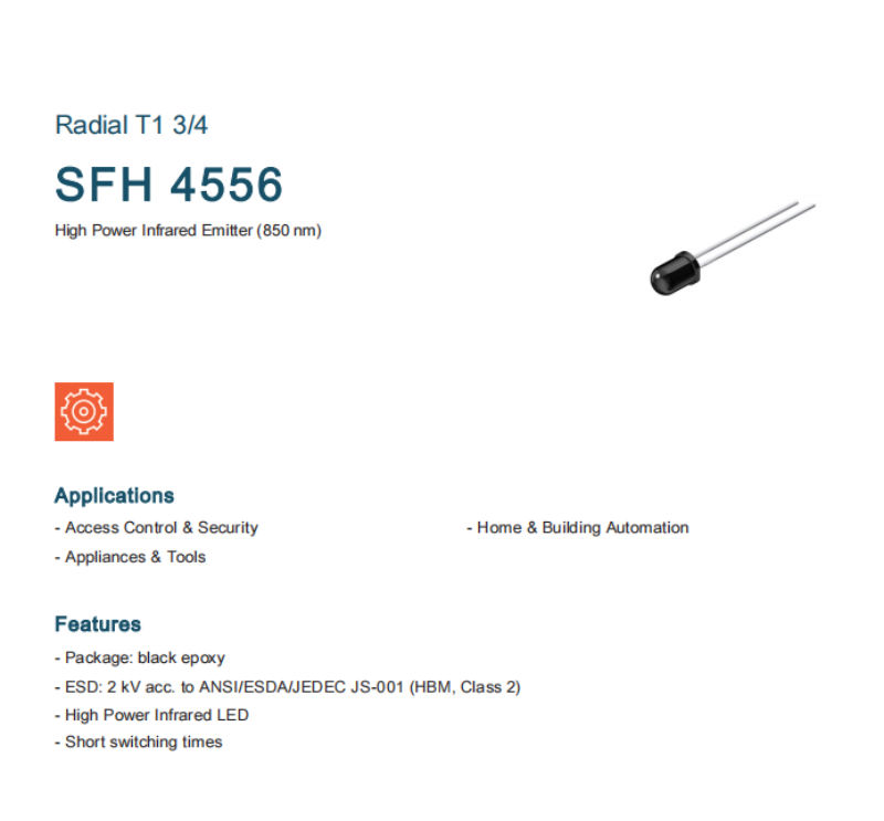 OSRAM 850nm SFH4556 IR Emission Diode