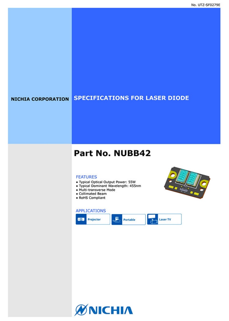 NICHIA  Blue Laser Diode Laser Module NUBB42 455nm 61W Laser Array