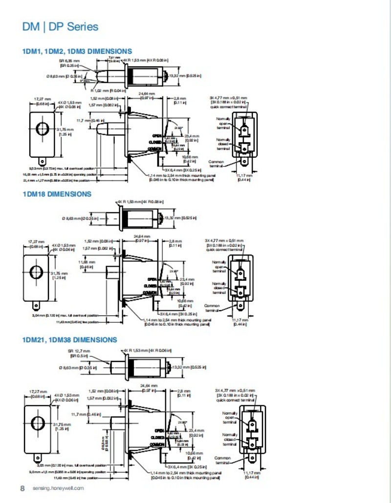 Honeywell 1DM1 Limit Switch Micro Switch