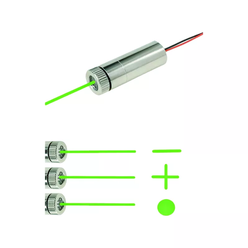Red Green Point Line Cross 520nm 10mW Laser Module Head Glass Lens Focusable Industrial ClassDC 3V-5V