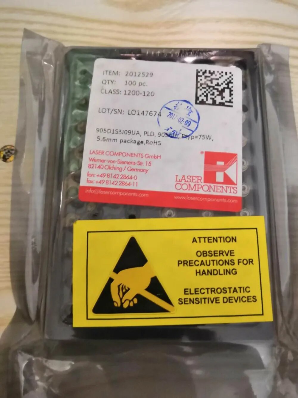 High Power Multi-Junction Pulsed Laser Diodes 905D1S3J09UA 905nm LD 75W Pulsed laser tube