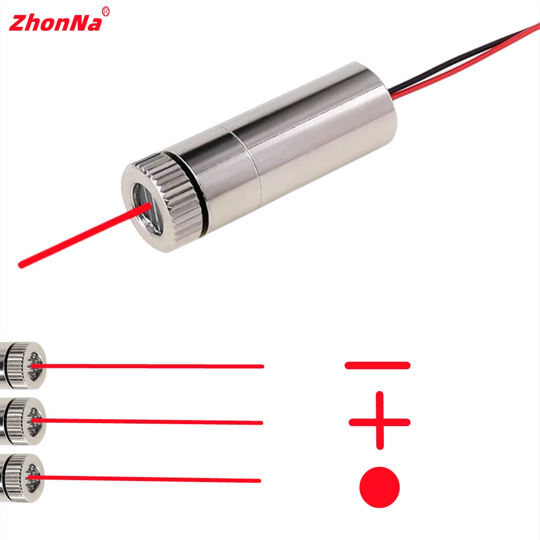 Red Green Point Line Cross 520nm 10mW Laser Module Head Glass Lens Focusable Industrial ClassDC 3V-5V