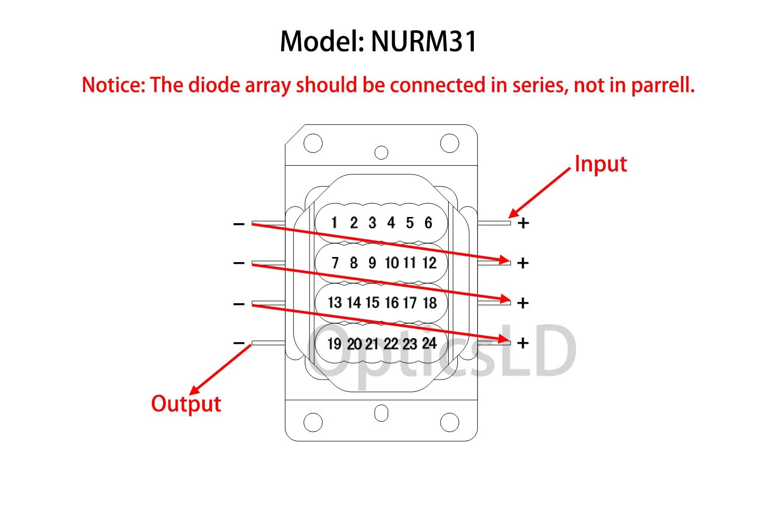 Nichia NURM31 635nm-638nm-647nm 43W Red Laser Diode Array (Brand New)