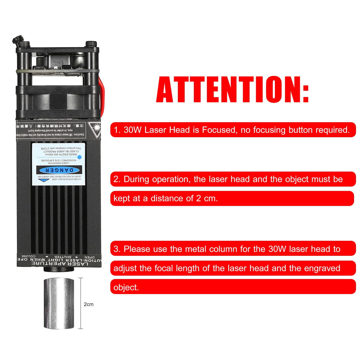 5500mW/10W/20W/30W Laser Module Laser Head 450nm Blue Lase for 3D Printer CNC Mill Engraving Machine Wood Marking Cutting Tools