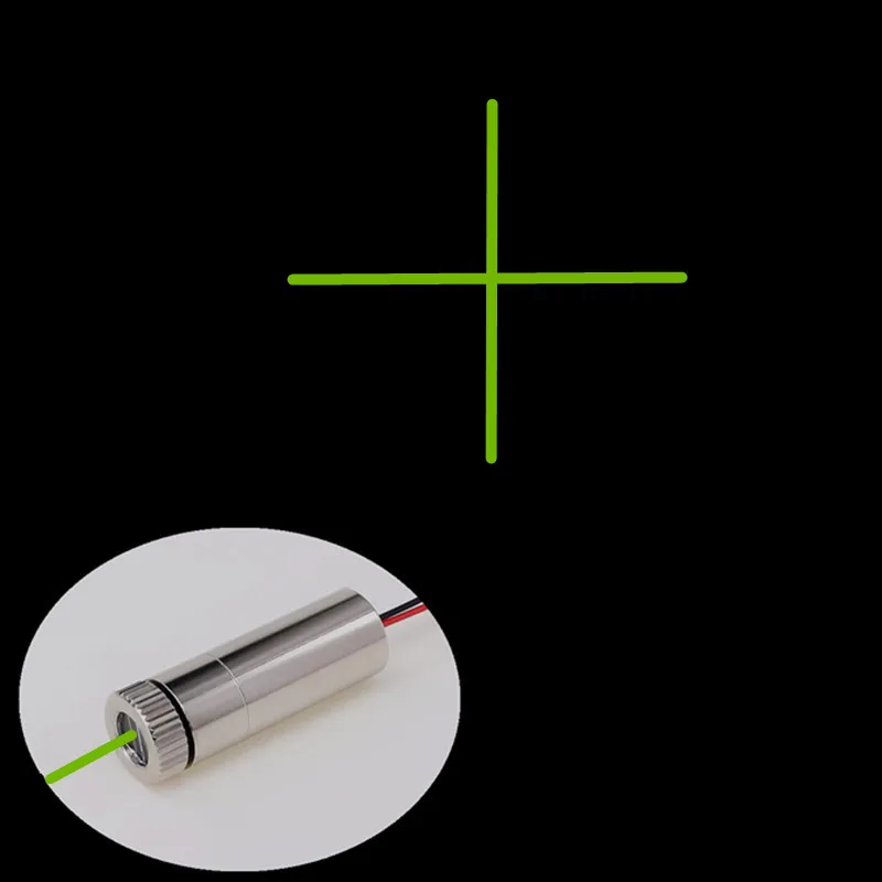 Red Green Point Line Cross 520nm 10mW Laser Module Head Glass Lens Focusable Industrial ClassDC 3V-5V