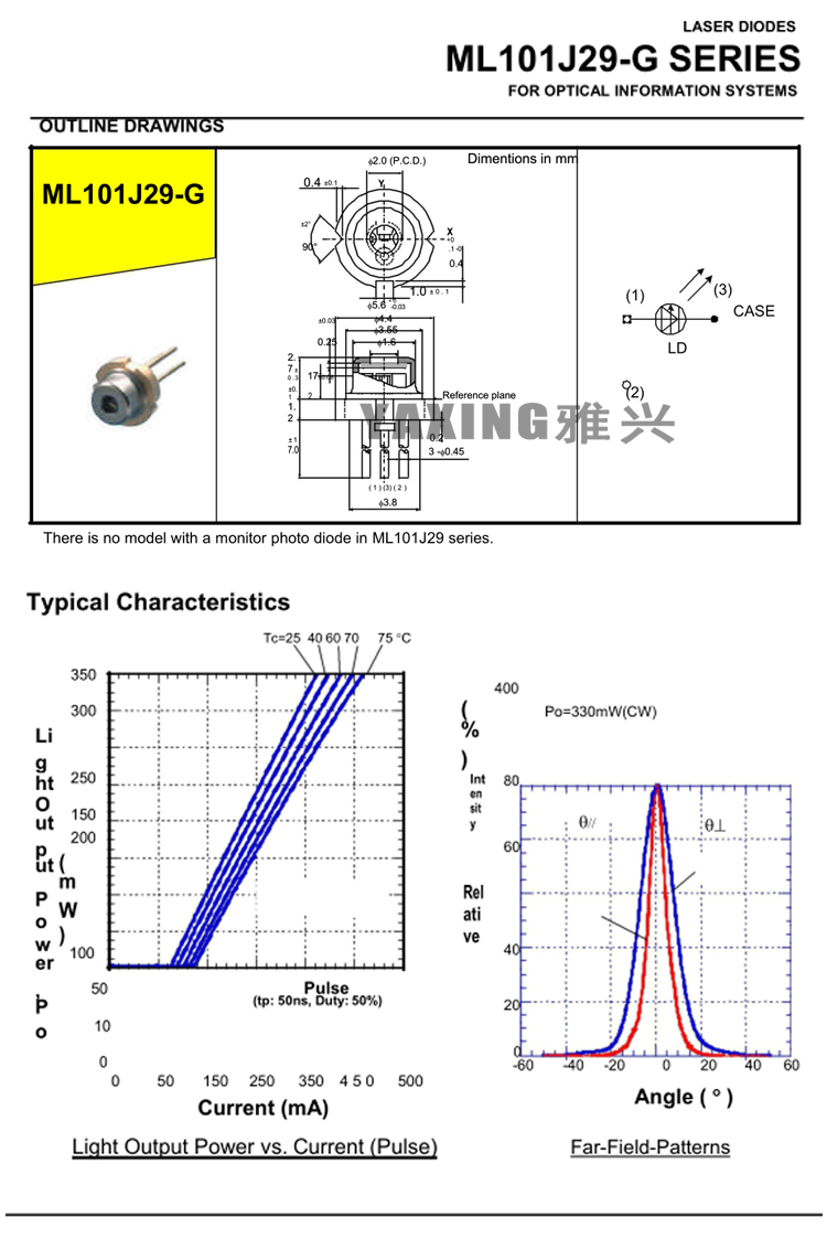 1Pcs Mitsubishi ML101J29-G ML101J29G 658nm 200MW Red Laser Diode High Power To56 Single Mode