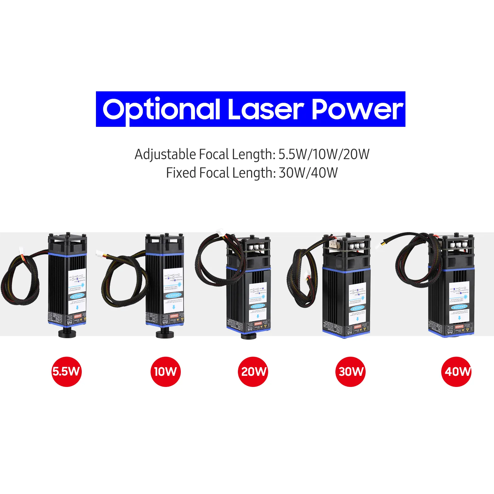 5500mW/10W/20W/30W Laser Module Laser Head 450nm Blue Lase for 3D Printer CNC Mill Engraving Machine Wood Marking Cutting Tools