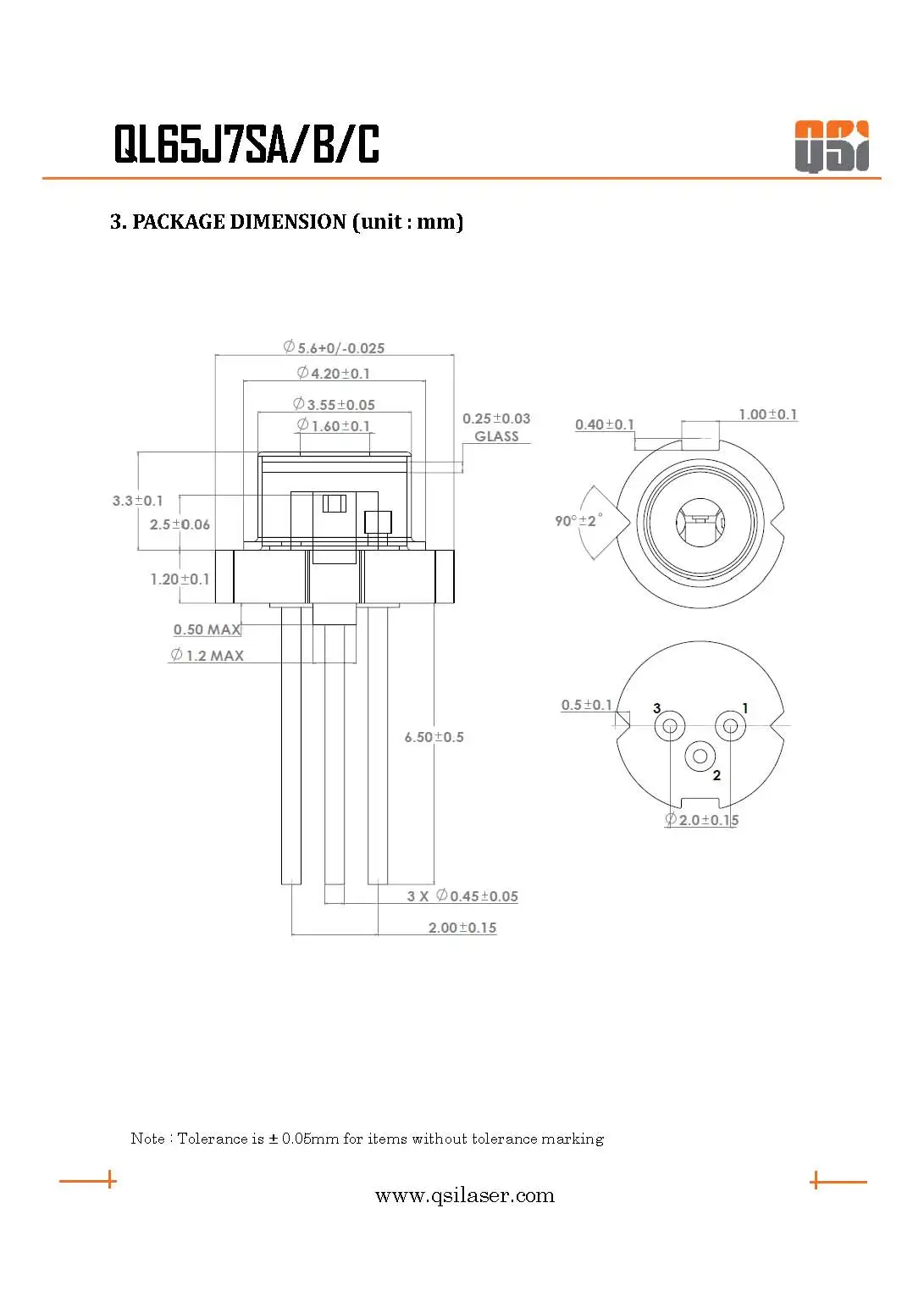QSI QL65J7SA Red 658nm 660nm 50mW Laser Diode with PD (Single Mode)
