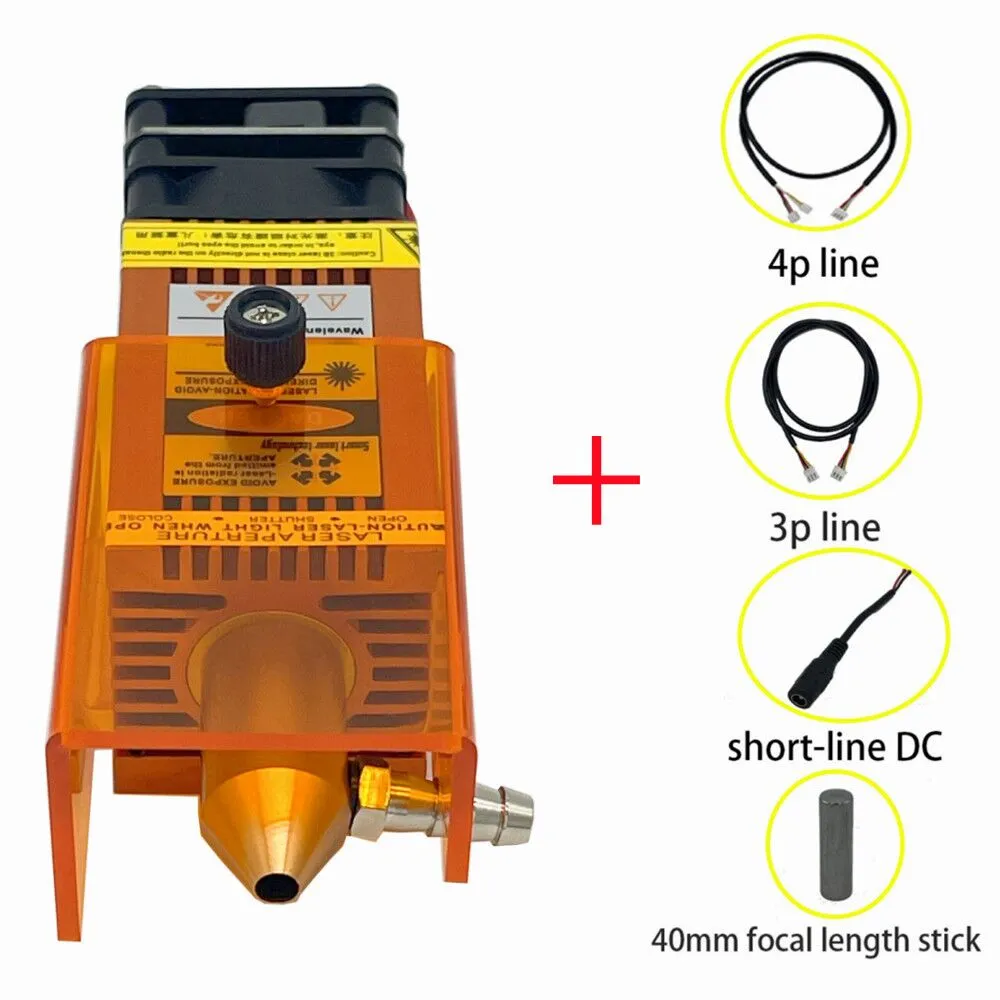 80W laser module with air-assisted device 40W laser head 450nm blue TTL smart tool for laser engraving machine wood cutting