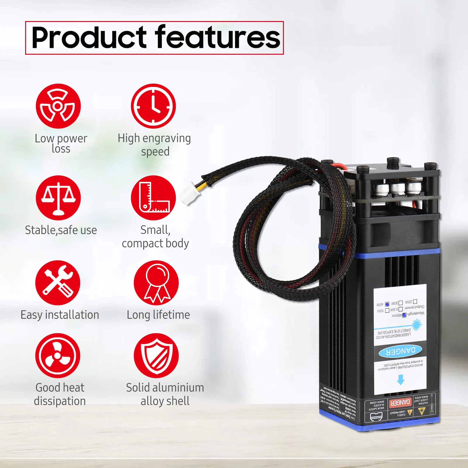 5500mW/10W/20W/30W Laser Module Laser Head 450nm Blue Lase for 3D Printer CNC Mill Engraving Machine Wood Marking Cutting Tools
