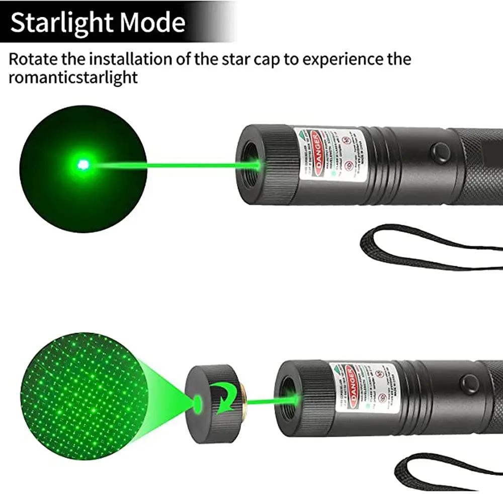 Green Laser Pointer 532nm 200mW Tactical Flashlights Match with 18650 battery and Charger