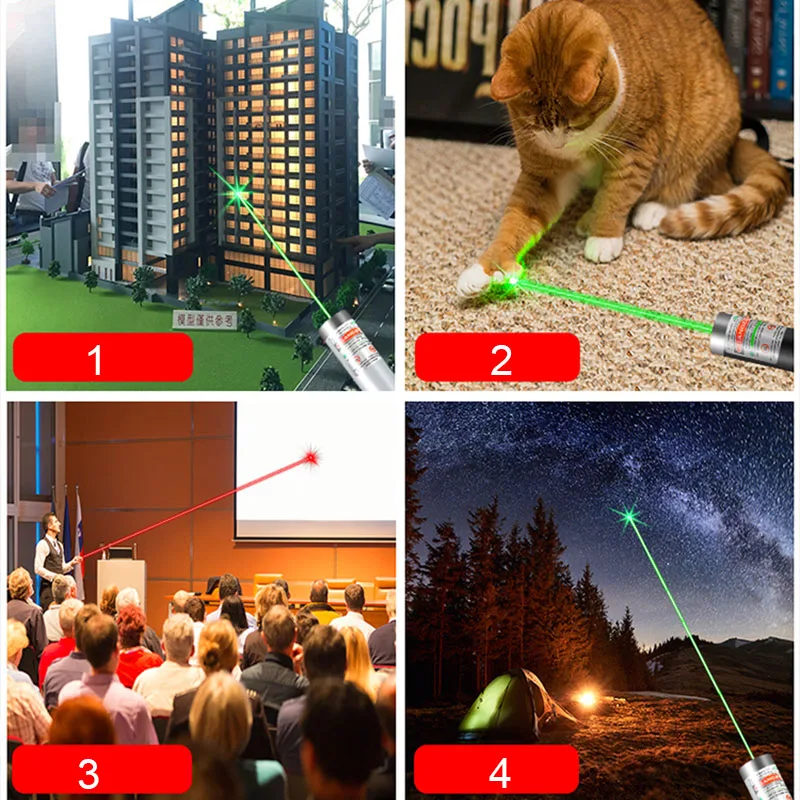 Mini USB Rechargeable Laser Light Laser Pointer Teaching Finger Pen Red Green Blue Light Tease Cat Laser Lights