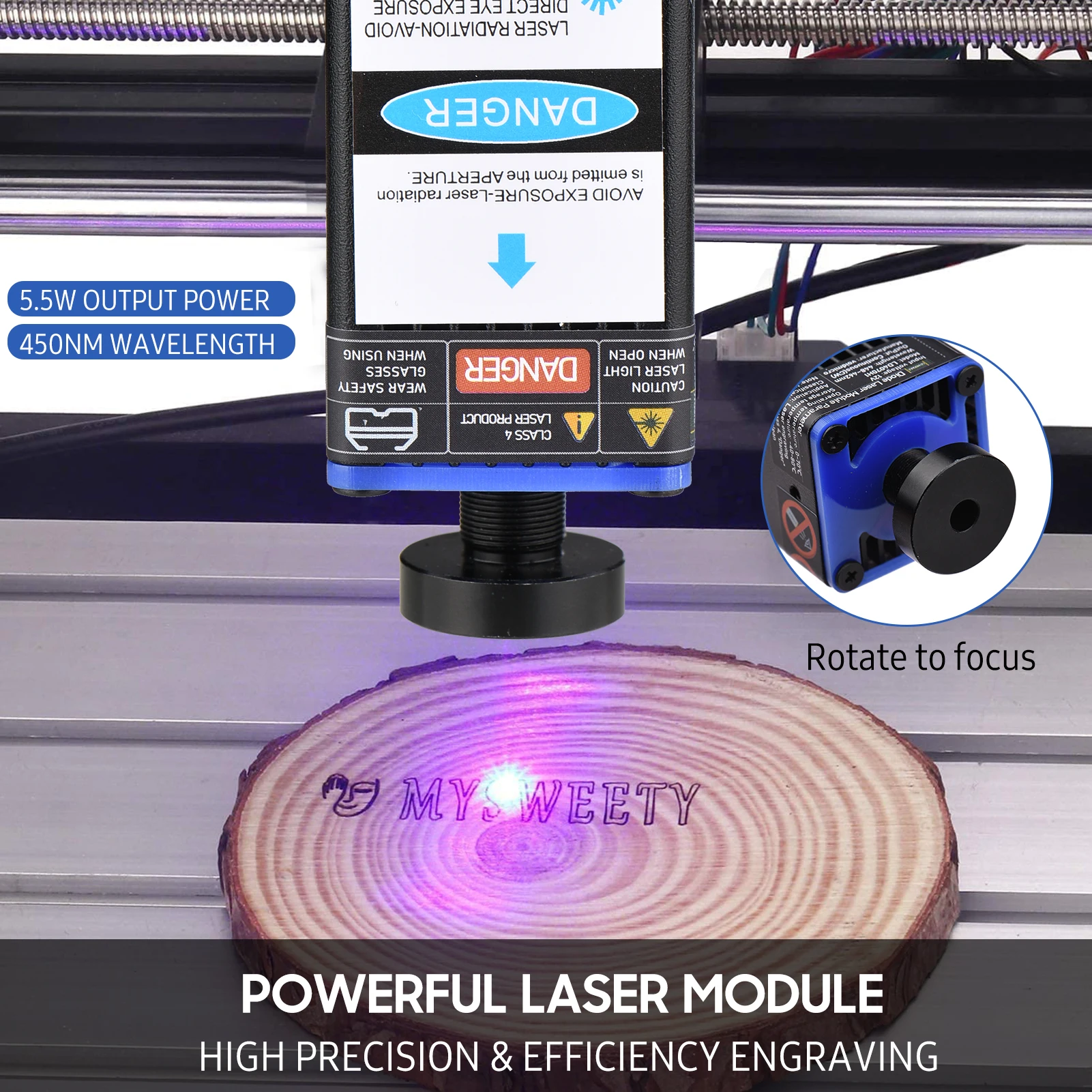 5500mW/10W/20W/30W Laser Module Laser Head 450nm Blue Lase for 3D Printer CNC Mill Engraving Machine Wood Marking Cutting Tools