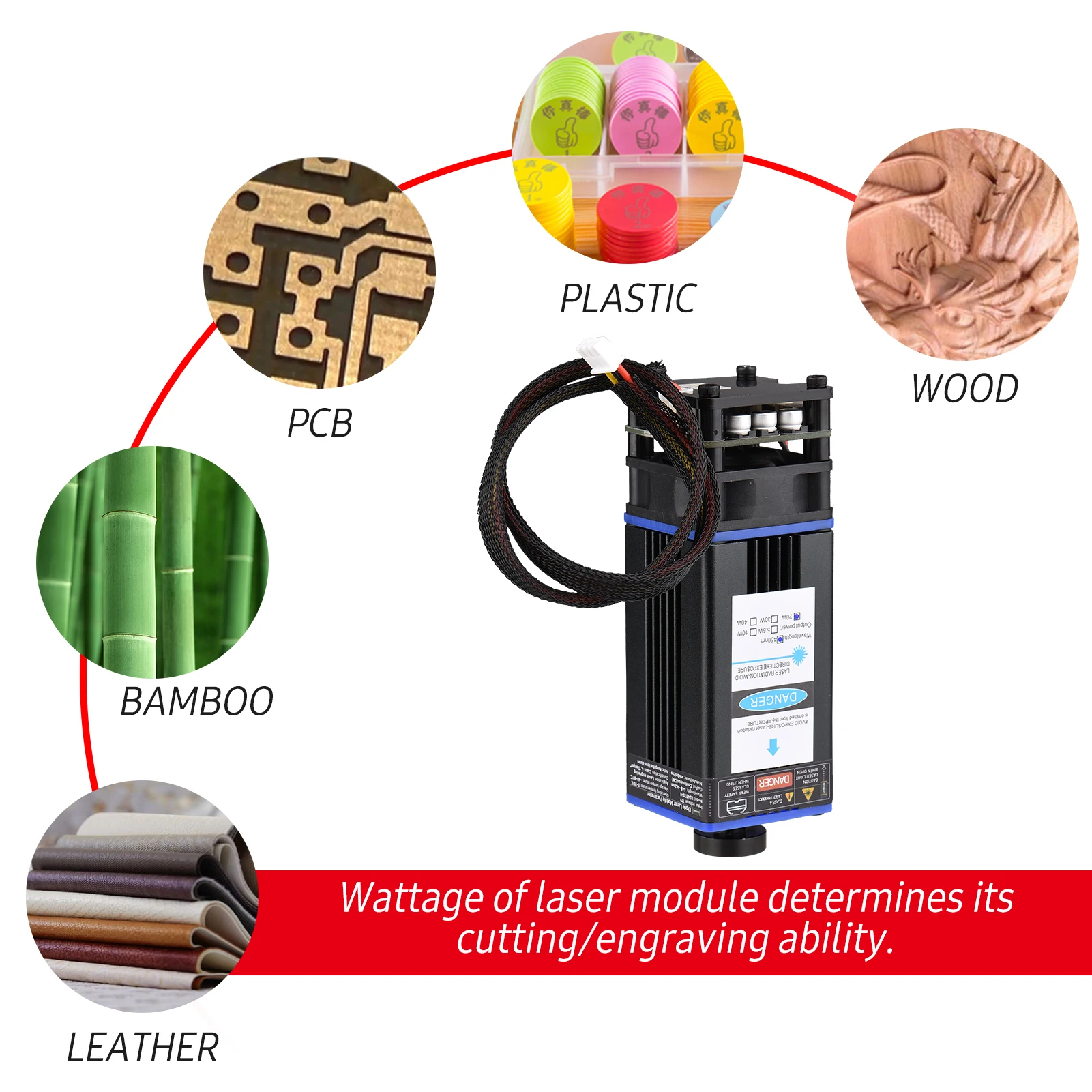 450nm Laser Module Fixed Focal Length Laser Engraving Head High Speed Laser Engraver Cutter